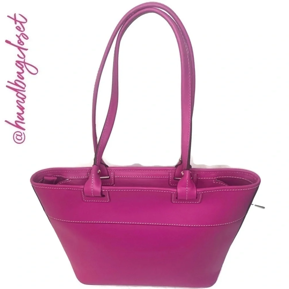 Dooney Magenta Fuchsia Pink Beacon Janine Satchel Bag and Wallet Set